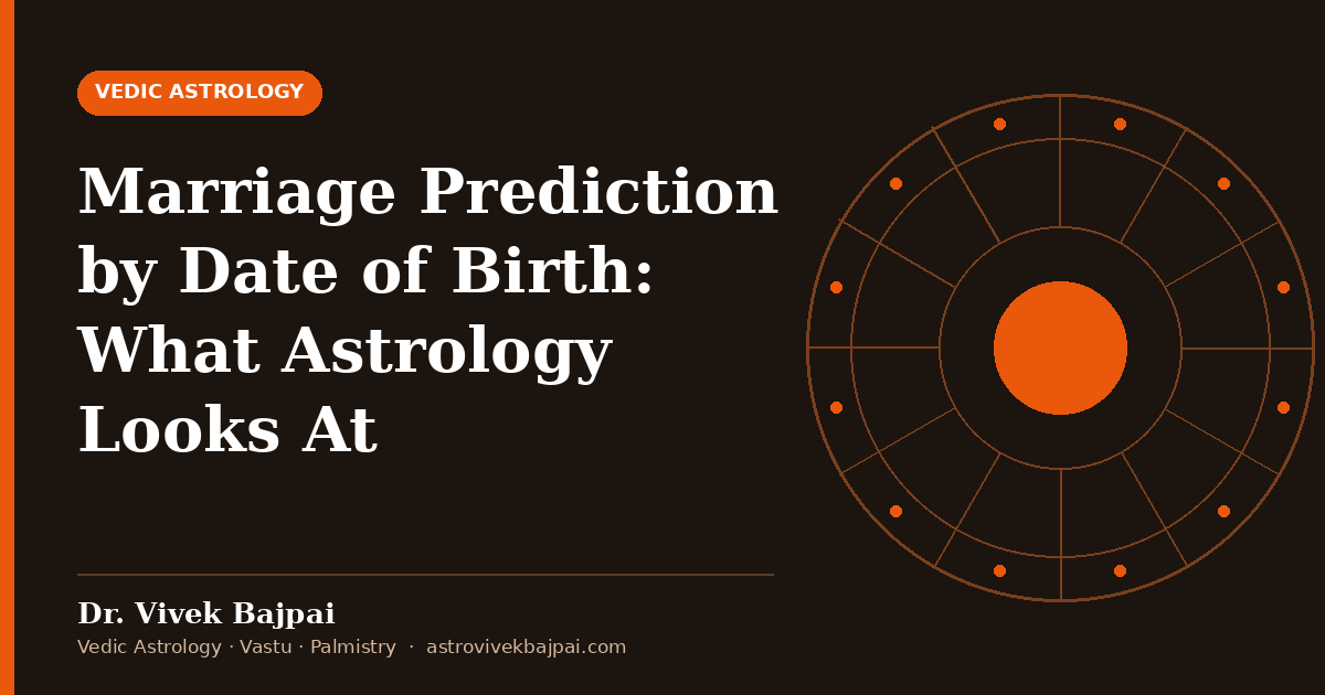 Cover image: "Marriage Prediction by Date of Birth: What Astrology Looks At" by Dr. Vivek Bajpai