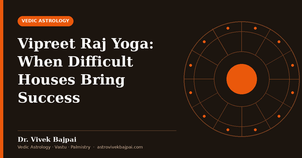 Cover image: "Vipreet Raj Yoga: When Difficult Houses Bring Success" by Dr. Vivek Bajpai